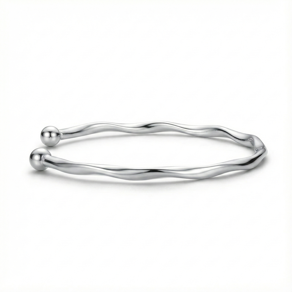 Brazalete Ondulada de Plata
