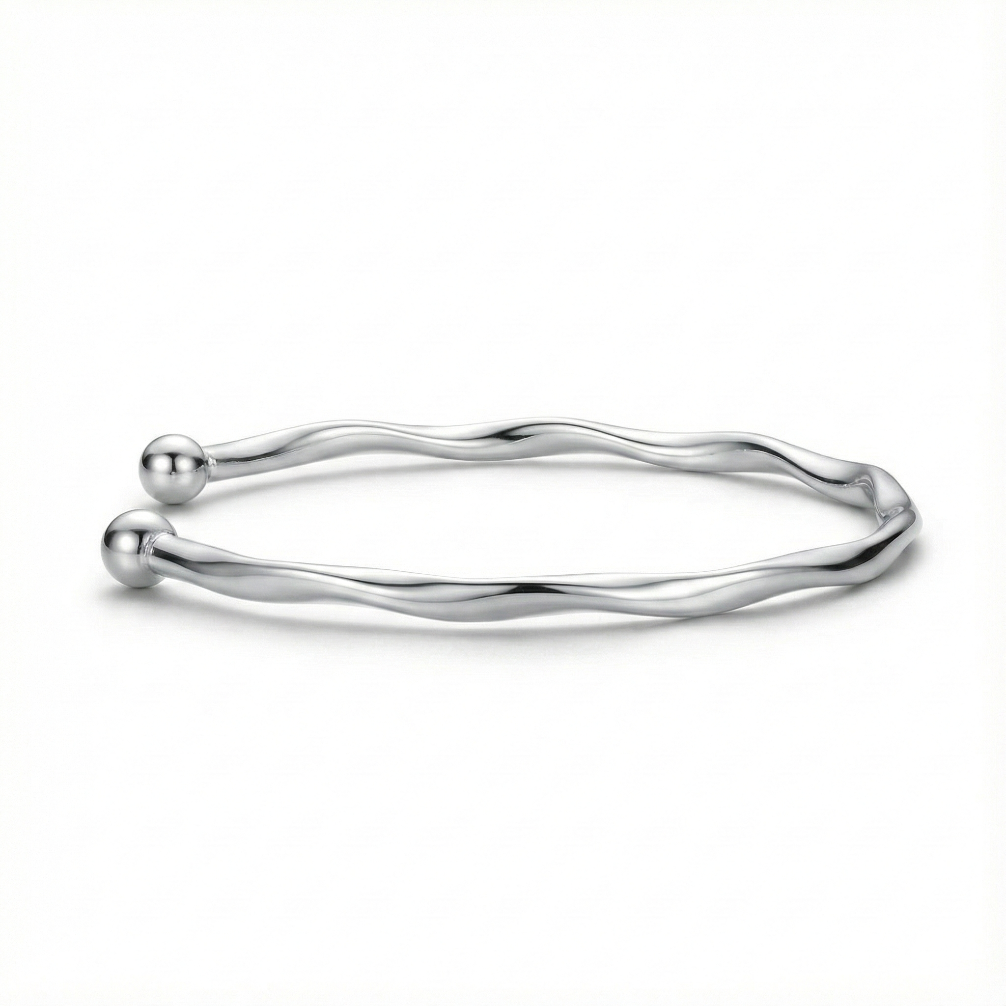 Brazalete Ondulada de Plata