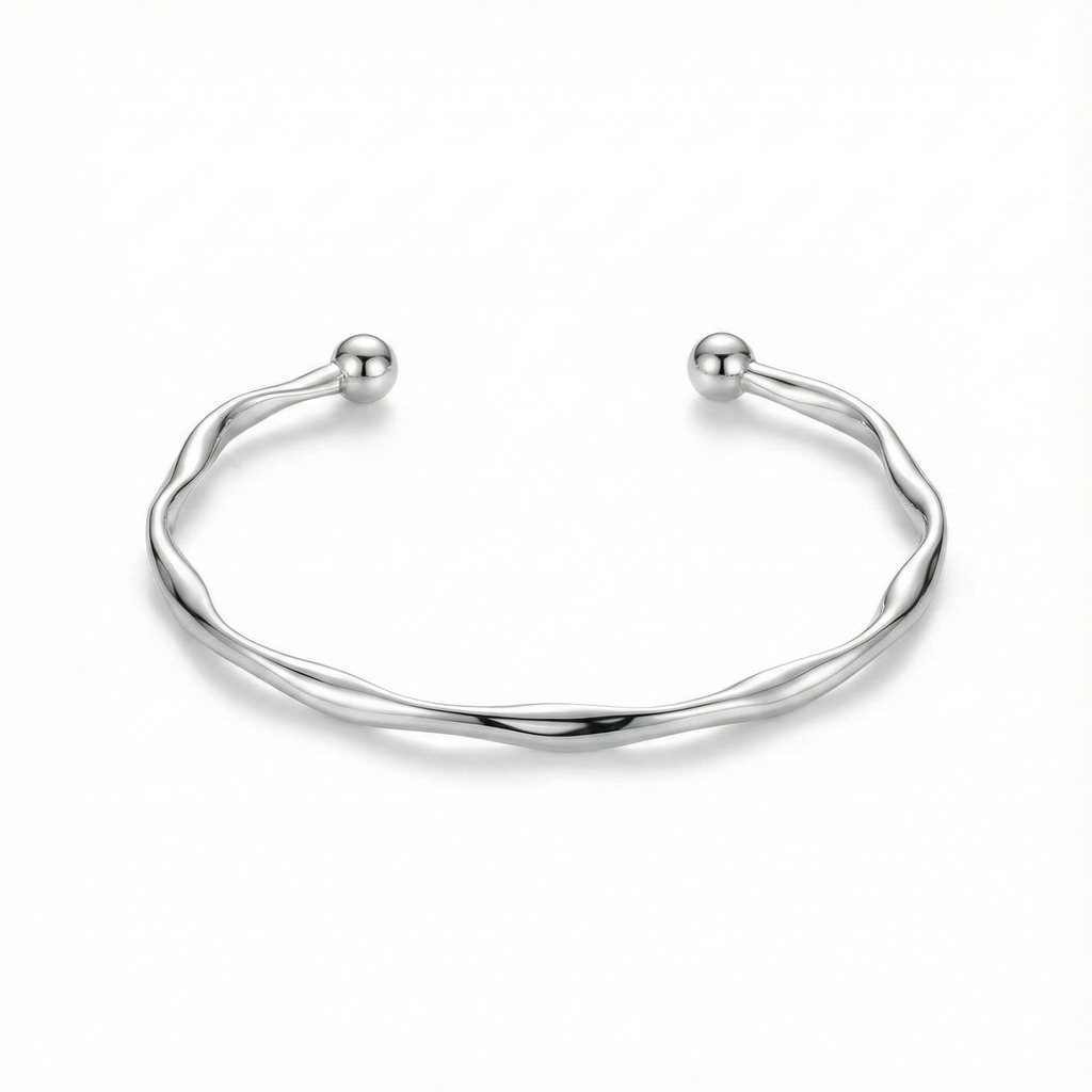 Brazalete Ondulada de Plata