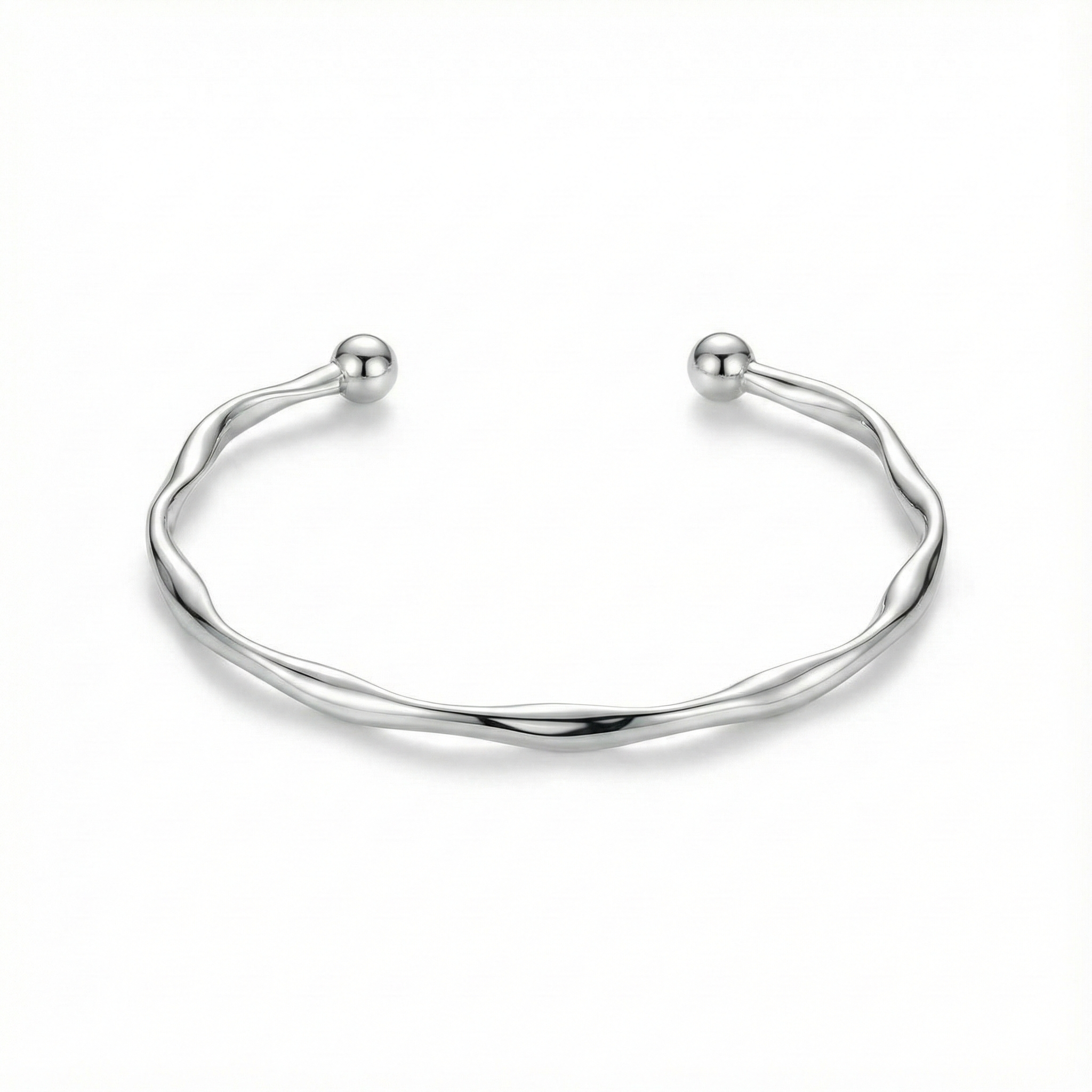 Brazalete Ondulada de Plata