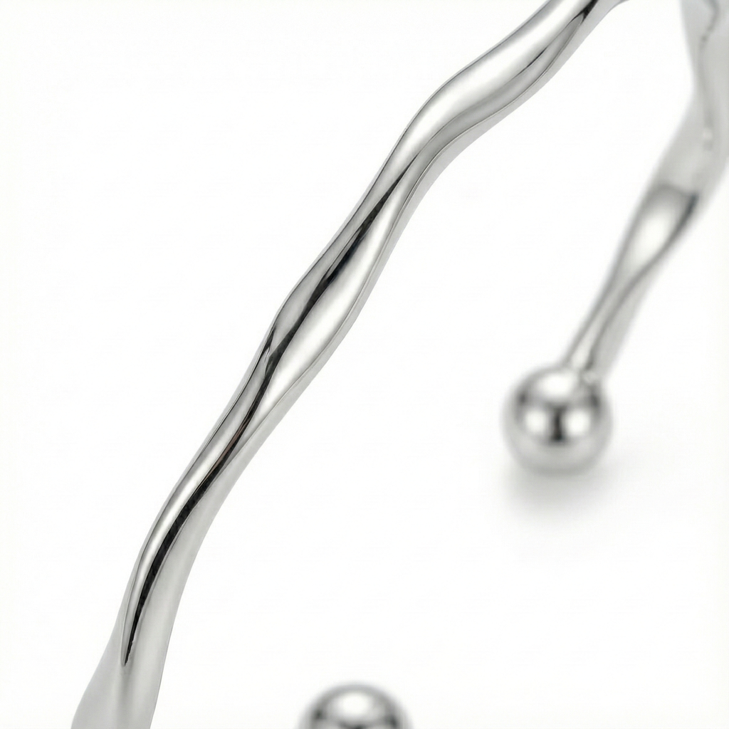 Brazalete Ondulada de Plata