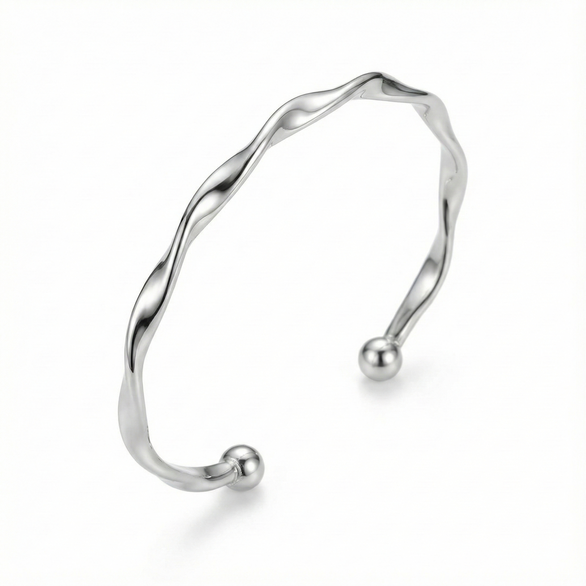 Brazalete Ondulada de Plata
