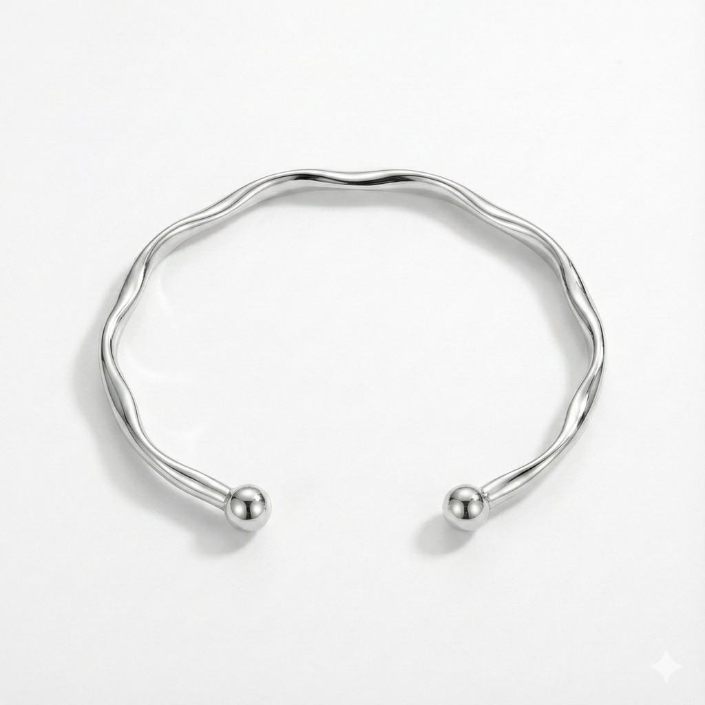 Brazalete Ondulada de Plata