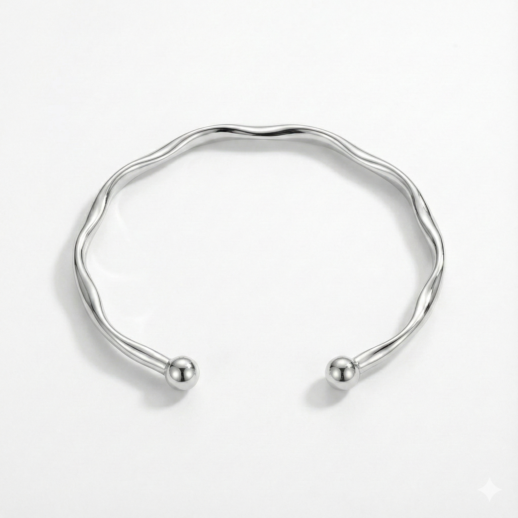 Brazalete Ondulada de Plata