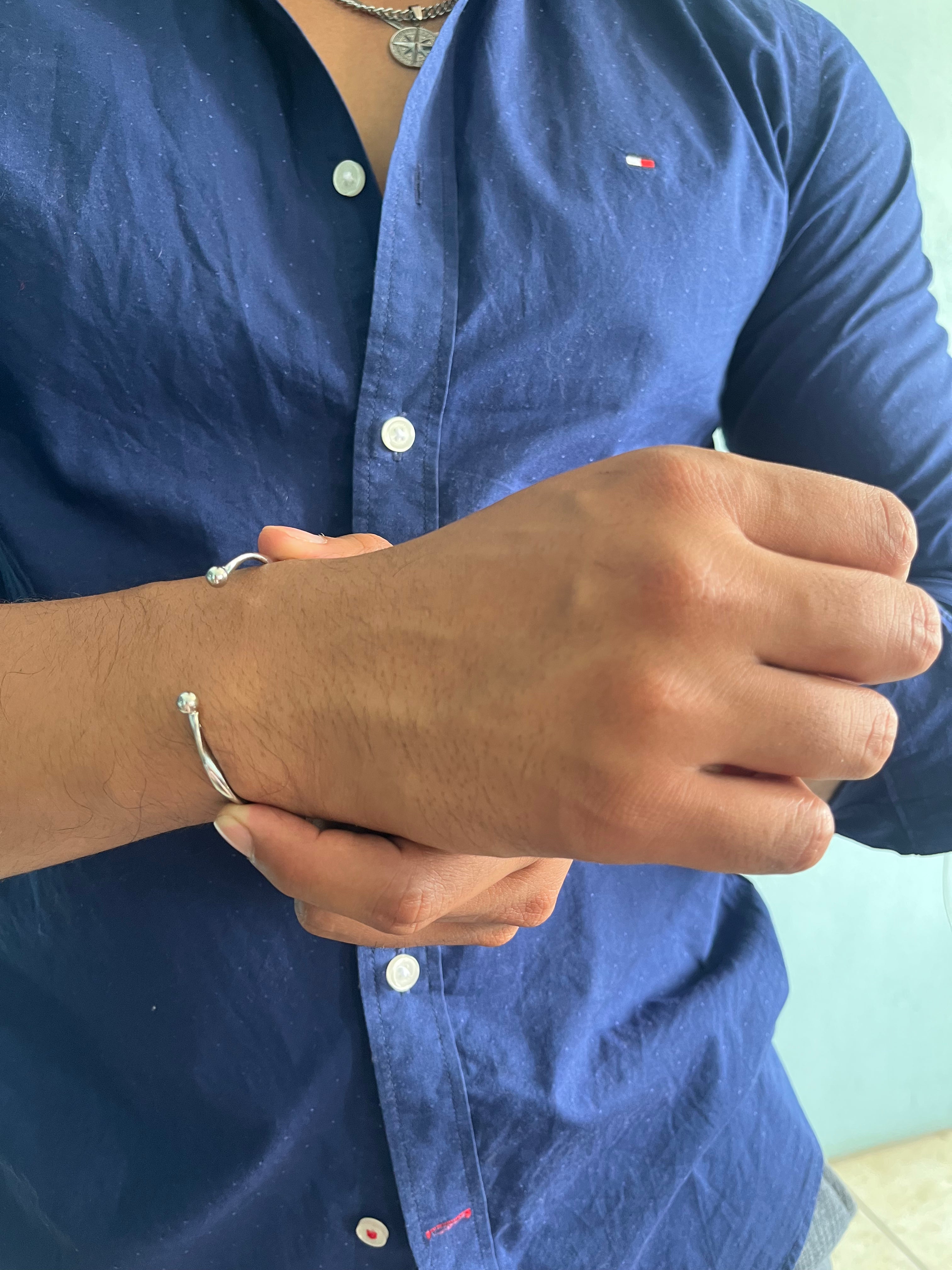 Brazalete Ondulada de Plata