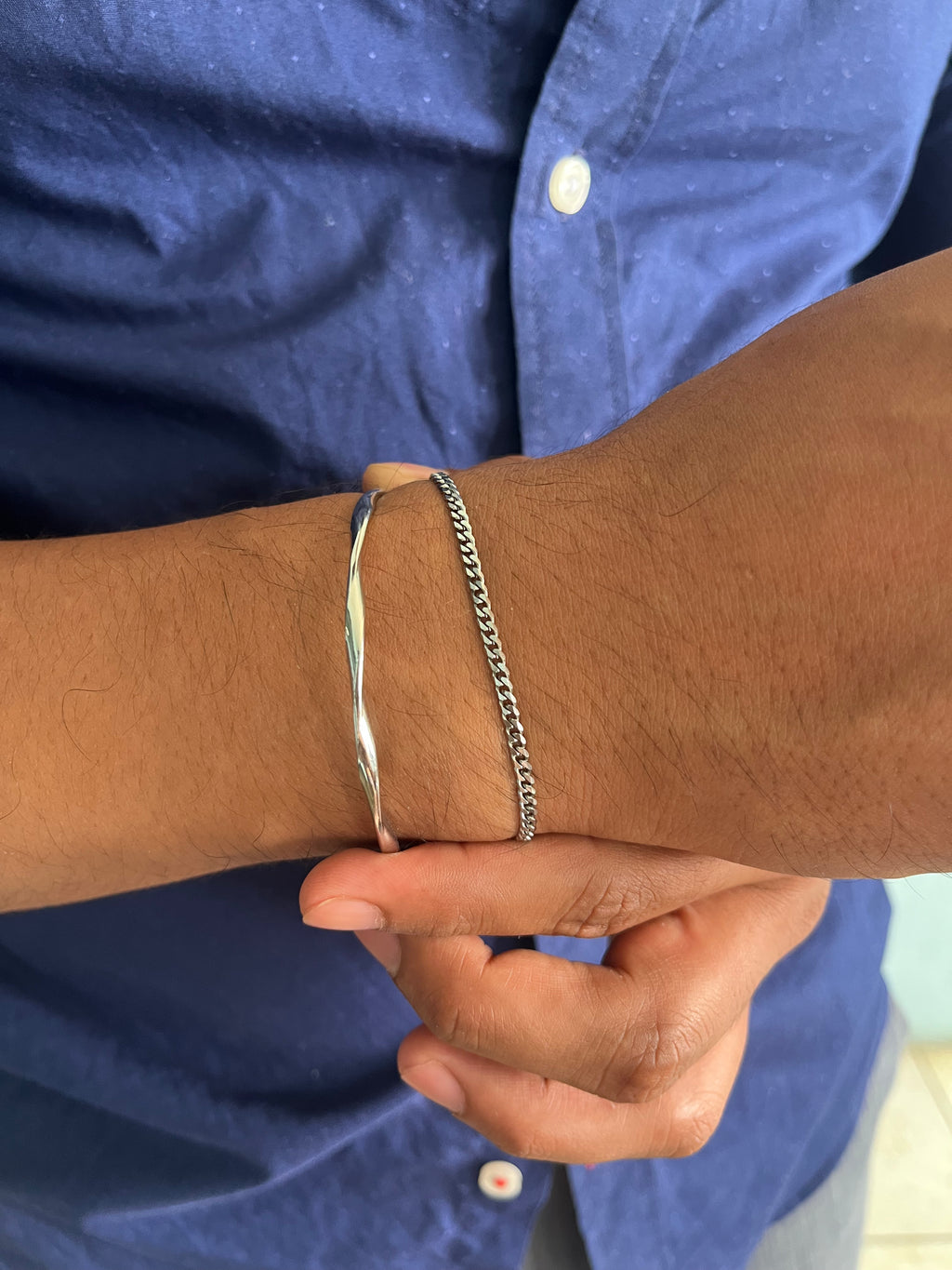 Brazalete Ondulada de Plata